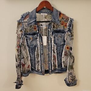 Adore Floral Denim Sheer Jacket